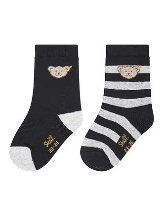 STEIFF | Chaussettes bébé lot de 2 gris chiné | dunkelblau